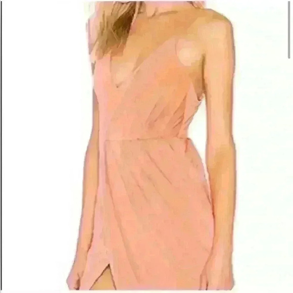 🔥🔥NWT NBD X Revolve Sangria Maxi Gown Slit Drape Maxi Dress Sherbert Peach Small - Picture 3 of 8